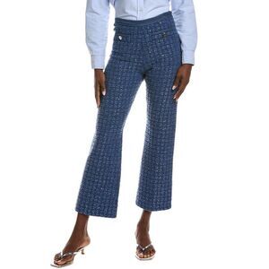 Sandro Blue Tweed Straight-Leg Pants